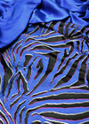 Жаккард шелковистый черный с ярко-синим рисунком (00300) фото 2