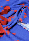 Жаккард ярко-синий с красными цветами (00303) фото 1