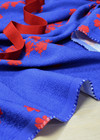 Жаккард ярко-синий с красными цветами (00303) фото 3