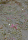 Кружево с вышивкой бисером, стеклярусом и пайетками в ванильных оттенках(00361) фото 2