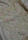 Кружево с вышивкой бисером, стеклярусом и пайетками в ванильных оттенках(00361) фото 3