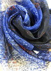 Шелковая органза в оттенках синего с купонным принтом (00365) фото 2