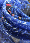 Шелковая органза в оттенках синего с купонным принтом (00365) фото 4