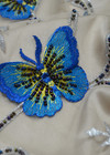 Сетка с вышивкой нюдовая с яркими бабочками (00379) фото 3