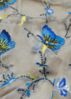 Сетка с вышивкой нюдовая с яркими бабочками (00379) фото 4