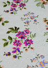 Хлопок шитье с шелковой цветочной вышивкой на белом фоне (00389) фото 1