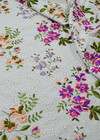 Хлопок шитье с шелковой цветочной вышивкой на белом фоне (00389) фото 2
