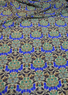 Матовый шелк с мелким принтом в бежево-синих тонах (00406) фото 2
