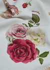 Креп кади белый с розами и собачками (00408) фото 4