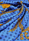 Шелк в сине-голубых оттенках с ярким принтом (00410) фото 4