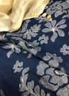 Джинса синяя с фактурной аппликативной вышивкой (00412) фото 3