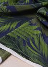 Матовый шелк с листьями на сине-фиолетовом фоне (00420) фото 2
