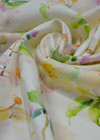 Лен с пастельным цветочным принтом на белом фоне (00474) фото 2