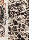 Креп шелк натуральный стрейчевый коричневый жираф (DG-07411) фото 1